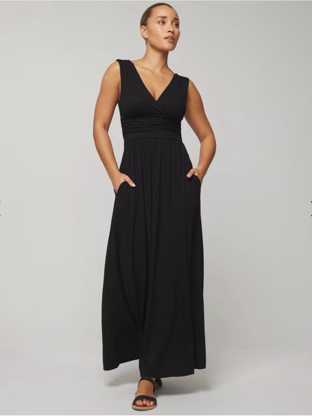 Soma Soft Jersey Olive Green Goddess Maxi Bra Dress